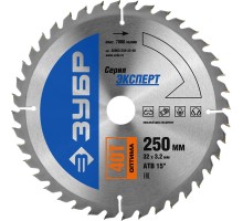 Диск пильный по дереву Оптима, усиленные Зубр 36903-250-32-40