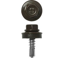 Саморезы СКМ кровельные, для металлических конструкций, RAL 8028, коробка Зубр 4-300315-55-025-8028