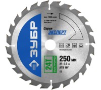 Диск пильный по дереву Быстрорез, усиленные Зубр 36901-250-32-24