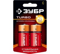 Щелочная батарейка 1.5 В, тип С, 2 шт Turbo Зубр 59215-2C_z01