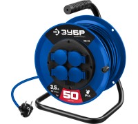 Силовой удлинитель на катушке ПВС 315 ПВС 3x1.5 мм 50 м 3500 Вт IP44 Зубр 55081-50_z01
