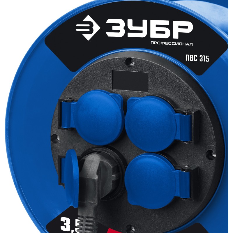 Силовой удлинитель на катушке ПВС-315 20 м 3500 Вт IP44 Зубр 55081-20_z01