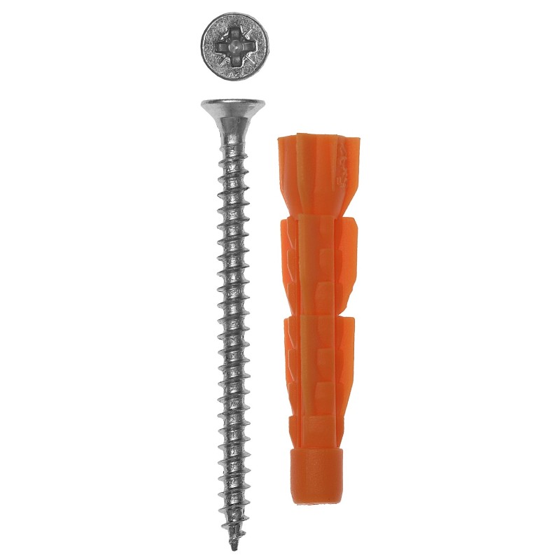 Дюбели универсальные без бортика, с саморезами, пакет, серия МАСТЕР Зубр 4-301196-08-052