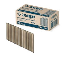 Финишные гвозди по бетону оцинкованные калибр 15GA 1000 шт. FST 45x1.8 мм Зубр 305389-45