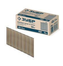 Финишные гвозди по бетону оцинкованные калибр 15GA 1000 шт. FST 45x1.8 мм Зубр 305389-45