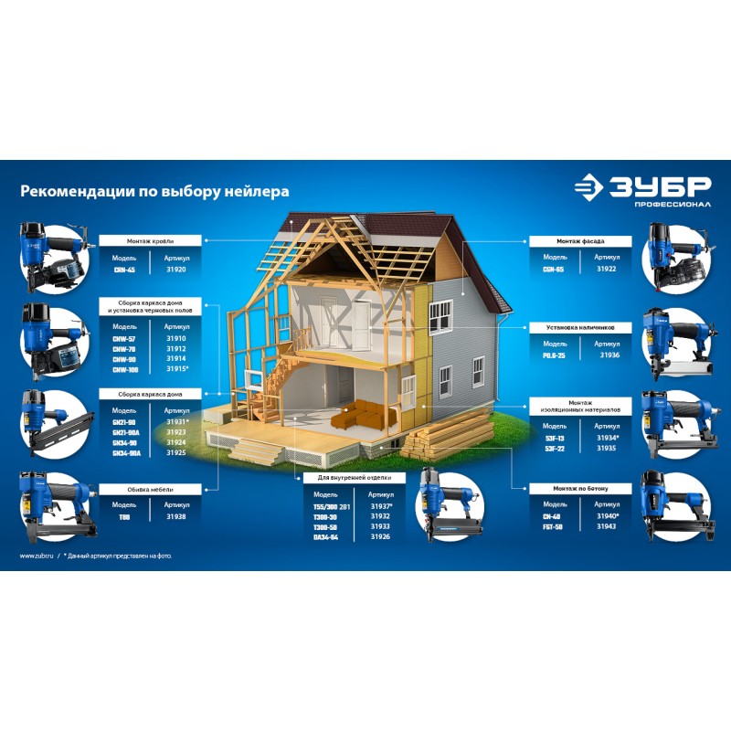 Финишные гвозди по бетону оцинкованные калибр 15GA 1000 шт. FST 50x1.8 мм Зубр 305389-50