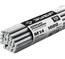 Шпилька резьбовая оцинкованная М14x1000 мм, 20 шт Зубр 30330-14-1