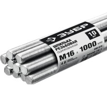 Шпилька резьбовая оцинкованная М16x1000 мм, 10 шт Зубр 30330-16-1