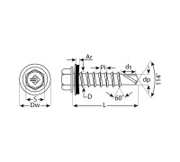 Саморезы СКД кровельные, для деревянной обрешетки, RAL 5005, коробка, серия ПРОФЕССИОНАЛ Зубр 4-300315-48-080-5005