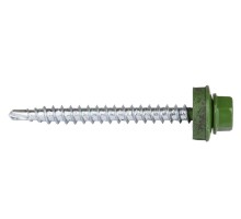 Саморезы СКД кровельные, для деревянной обрешетки, RAL 6002, коробка, серия ПРОФЕССИОНАЛ Зубр 4-300315-48-050-6002