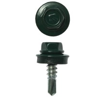 Саморезы СКМ кровельные, для металлических конструкций, RAL 6005й, промфасовка, серия ПРОФЕССИОНАЛ Зубр 4-300310-55-019-6005