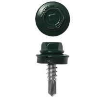 Саморезы СКМ кровельные, для металлических конструкций, RAL 6005й, промфасовка, серия ПРОФЕССИОНАЛ Зубр 4-300310-55-025-6005