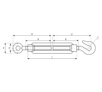 Талреп крюк-кольцо DIN 1480, М24, кованая натяжная муфта, 1 шт. Зубр 4-304355-24