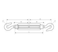 Талреп крюк-крюк DIN 1480, М8, кованая натяжная муфта, 10 шт. Зубр 4-304365-08