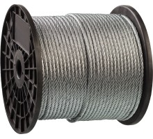 Стальной трос DIN 3055, свивка 6х7 + IWS, 1 мм L 200 м Зубр 4-304110-01