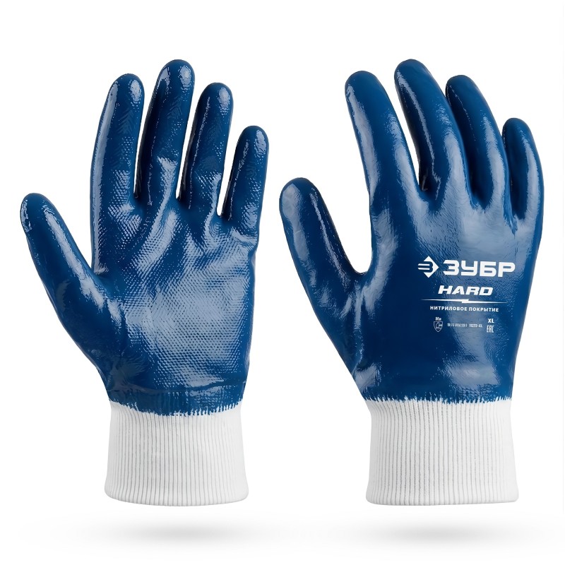 Перчатки с нитриловым покрытием HARD XL (10), с манжетой, маслобензостойкие, износостойкие Зубр 11272-XL_z01