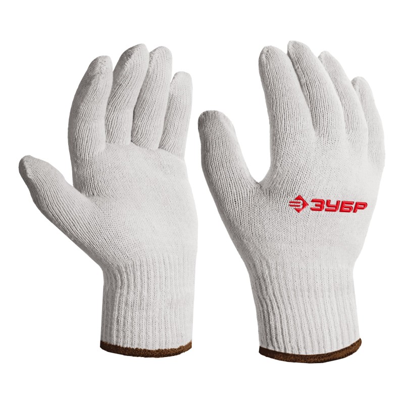 Перчатки без покрытия L-XL х/б 10 класс Зубр 11445-XL