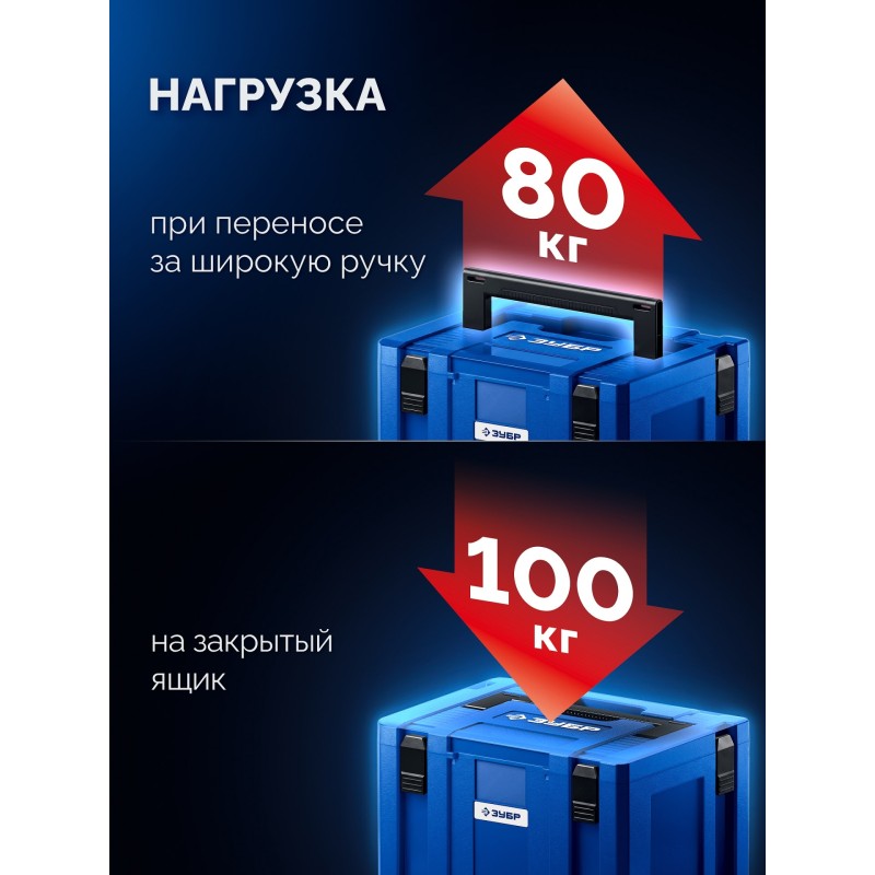 Пластиковый ящик для инструментов МОДУЛЬ-L 247x402x302 мм Зубр 38170-L