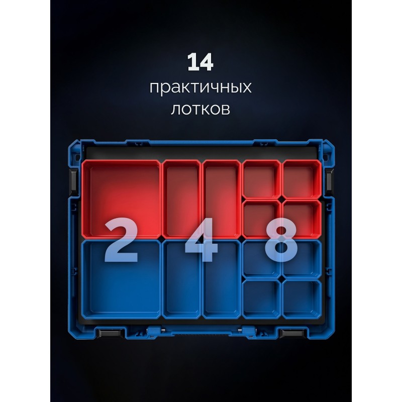 Пластиковый ящик-органайзер МОДУЛЬ-Sx 126x402x302 мм Зубр 38170-Sx