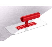 Штукатурная пластиковая гладилка 220х90 мм закругленная прозрачная Зубр 0810-1