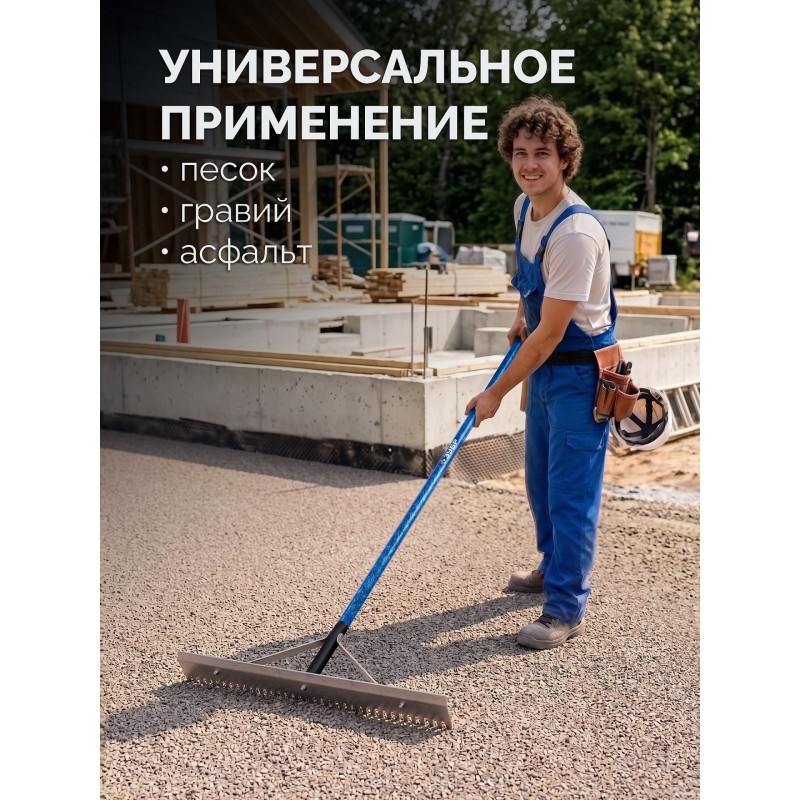 Скребок-гладилка для асфальта и бетона с граблями СГ-72, 720мм Зубр 10720