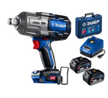 Бесщеточный ударный гайковерт 20 В, 1000 Нм, 2 АКБ LMS (4 Ач), кейс Зубр GB-1000-42