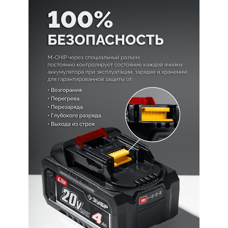 Бесщеточный ударный гайковерт 20 В, 500 Нм, без АКБ LMS Зубр ГБУ-500