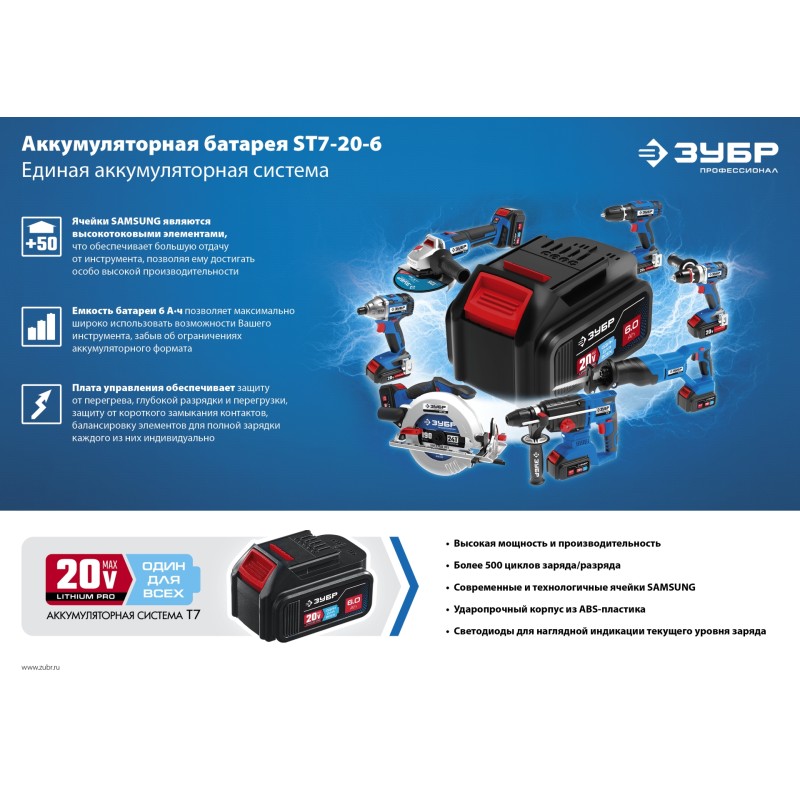 Аккумуляторный бесщеточный гайковерт без АКБ Зубр GB-500