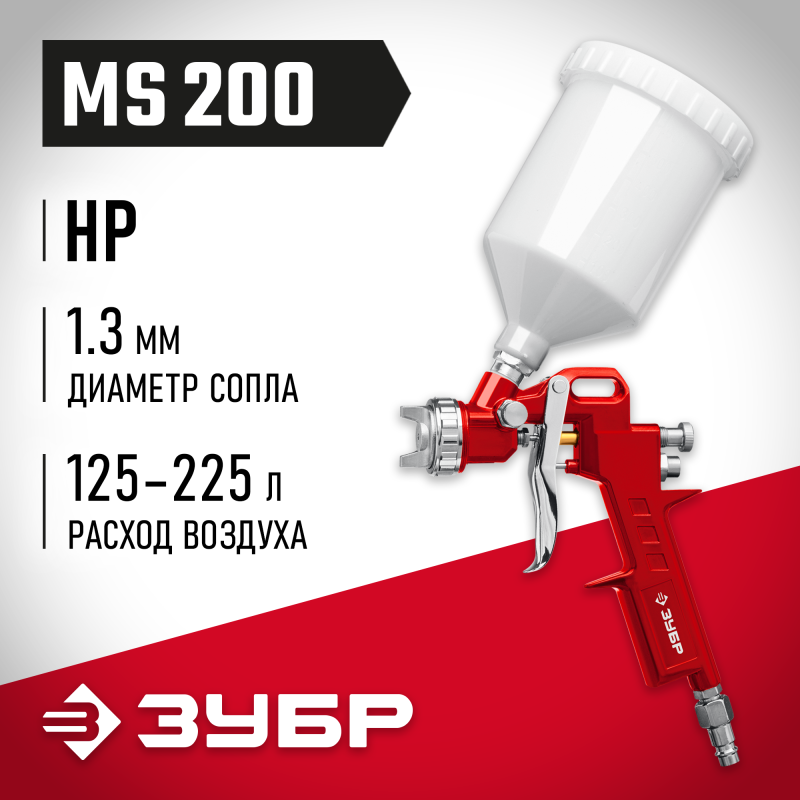 Краскопульты пневматические МС 200 серия ЭКСПЕРТ Зубр 06455-1.3