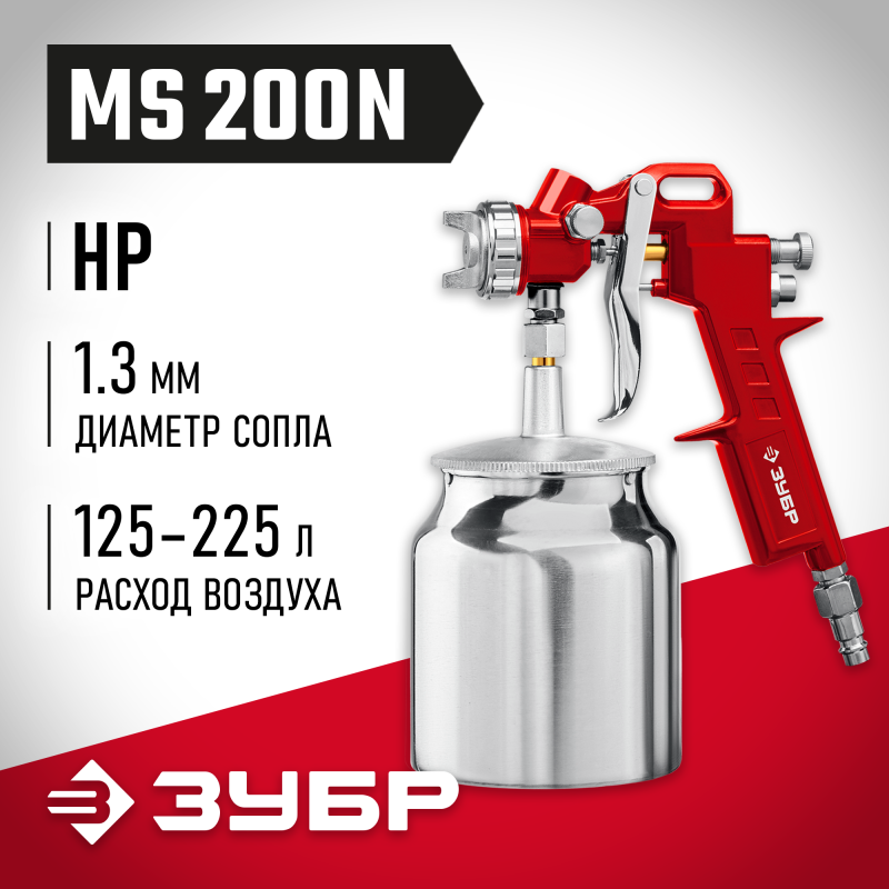 Краскопульты пневматические МС Н200 серия ЭКСПЕРТ Зубр 06456-1.3