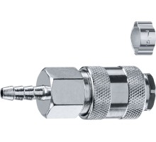 Переходник штуцер елочка 6 мм - рапид муфта с хомутом Зубр 64917-06