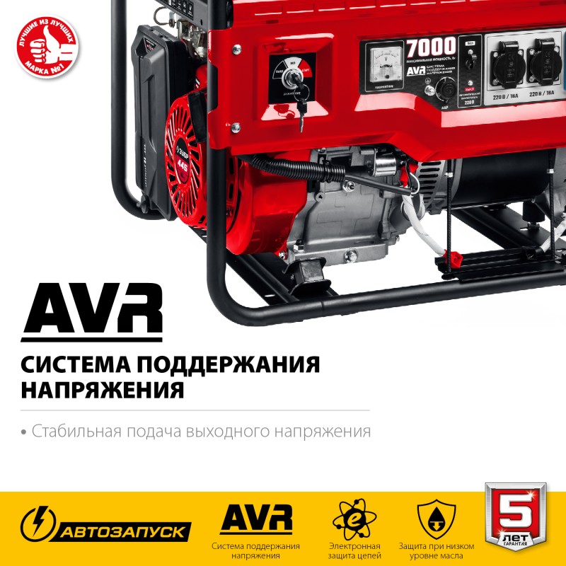 Генератор бензиновый с автозапуском ЗУБР СБА-7000