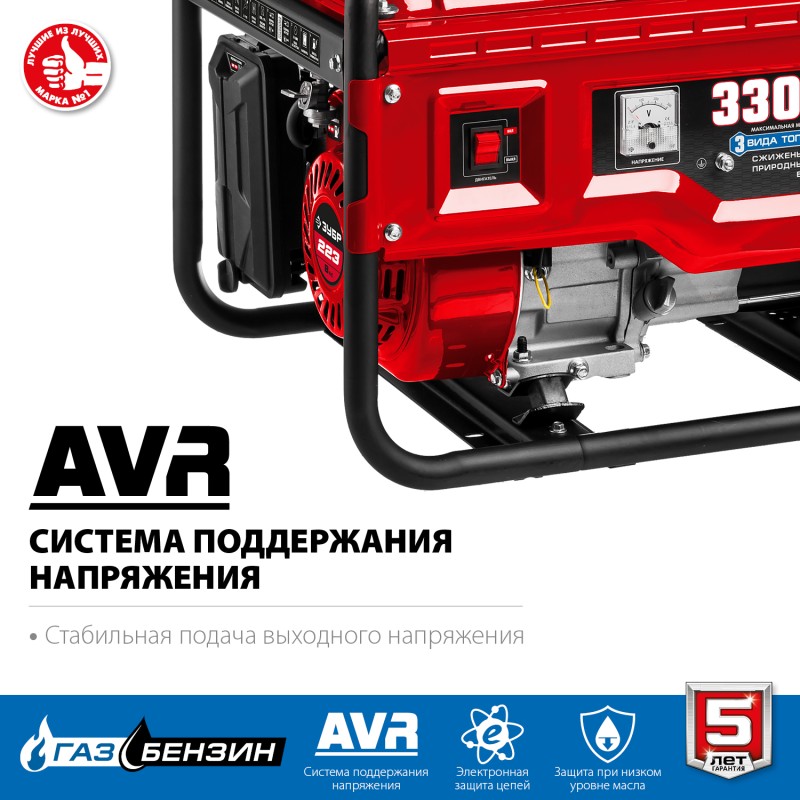 Генератор газовый ЗУБР СГ-3300