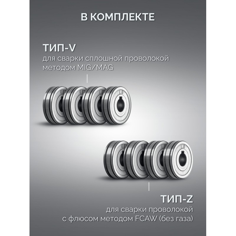 Полуавтомат сварочный MASTER, MIG / MAG, FCAW, MMA, TIG, 220 А Зубр ПСГ-М8-220