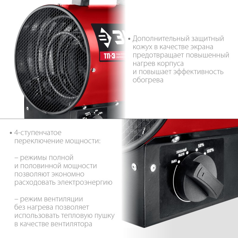 Электрическая тепловая пушка 3.2 кВт Зубр ТП-3