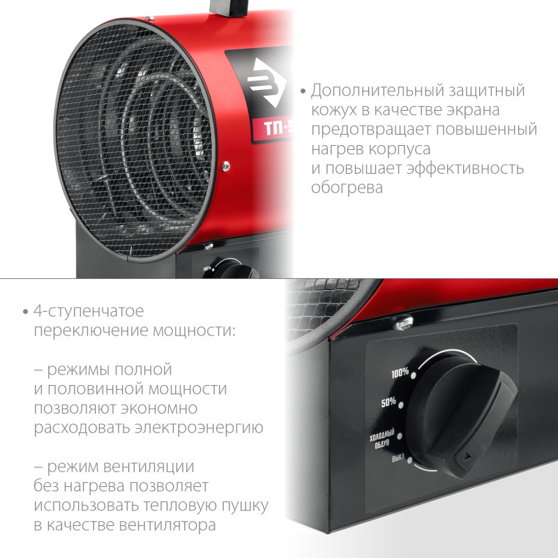 Электрическая тепловая пушка 4.8 кВт Зубр ТП-5