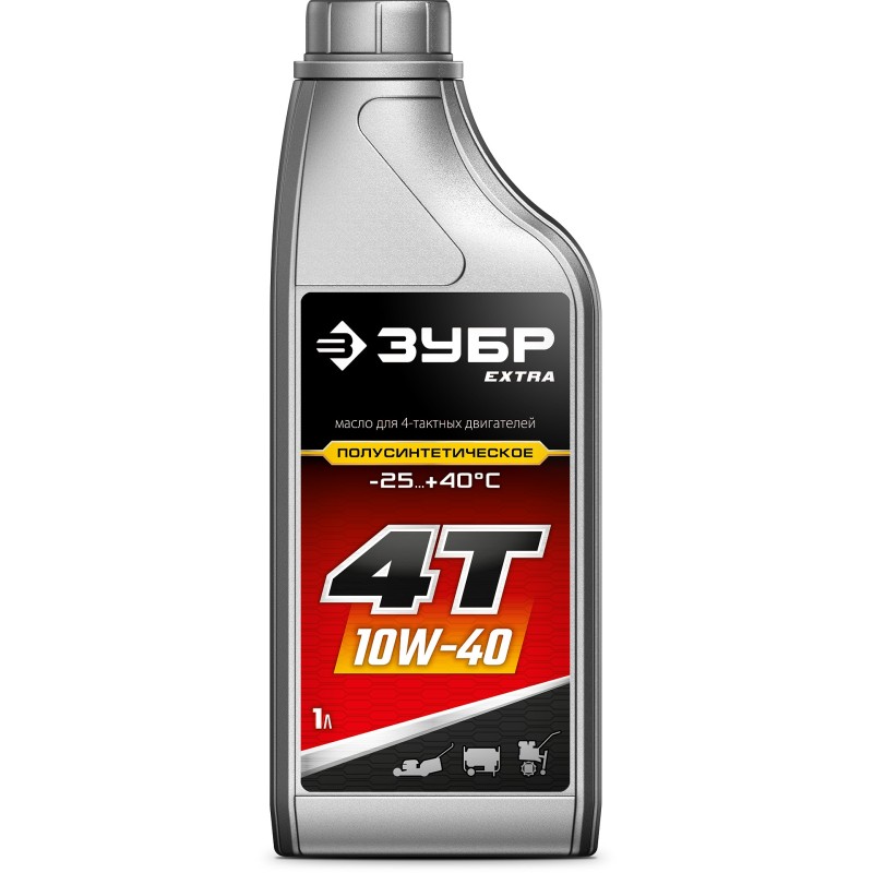 Полусинтетическое масло для 4-тактных двигателей EXTRA 4Т-10W40, 1 л Зубр 70615-1
