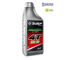 ЗУБР 4Т-30, 1 л, минеральное масло для 4-тактных двигателей, EXTRA (70617-1)