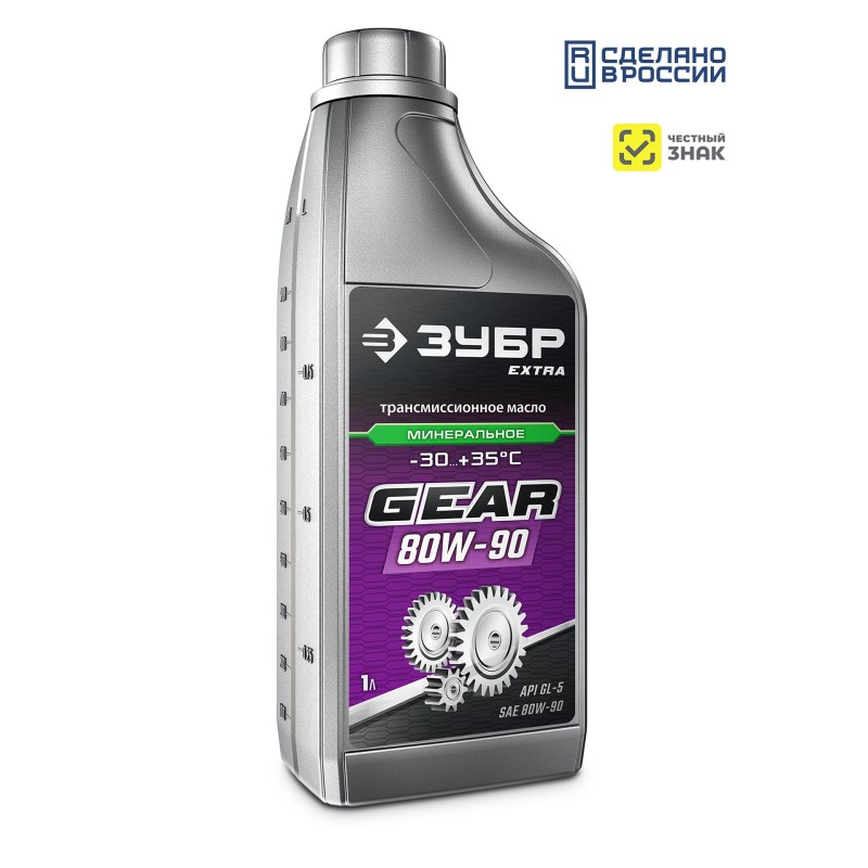 EXTRA SAE 80W-90, 1 л, минеральное трансмиссионное масло Зубр 70632-1