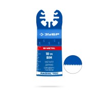 Полотно пильное (Пластик BIM 35x40 мм, 18TPI ) универсальный чистый рез: металл, твердое дерево Зубр 15550-35-40