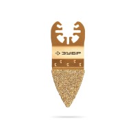 Дельтовидное полотно с твердосплавной крошкой: краска, клей, ламинат (Стекло/угле пластик CARBIDE ВК8 Р40, 35x40 мм) Зубр 15556