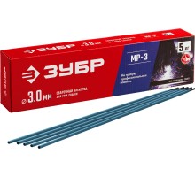 Электрод сварочный Д 3.0x350 мм, 5 кг в коробке, МР-3 рутиловый Зубр 40015-3.0
