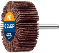 Круг шлифовальный лепестковый d 50x20 мм, P80, на шпильке d 6 мм Зубр 36601-080_z01