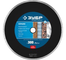 Диск алмазный сплошной Керамо-25, d 300 мм (25.4 мм, 7 мм) Зубр 36655-300