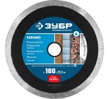 Диск алмазный сплошной Керамо-22, d 180 мм (22.2 мм, 7x2.2 мм) Зубр 36654-180_z02
