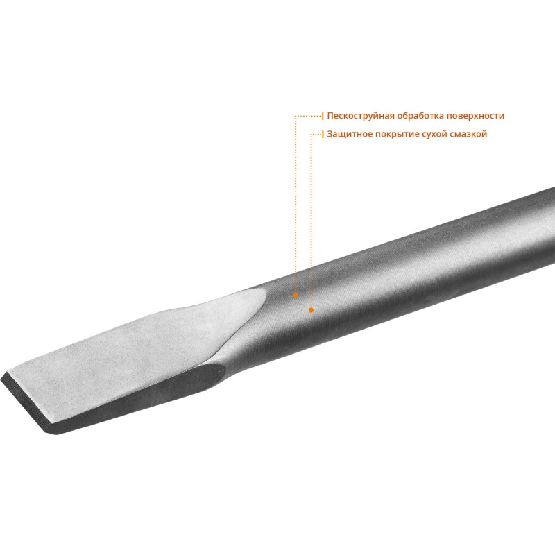 Плоское зубило БУРАН 35x600 мм HEX 30 Зубр 29375-35-600