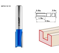 Фреза пазовая прямая 10x19 мм, хвостовик 8 мм Зубр 28753-10-19