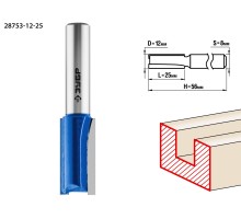 Фреза пазовая прямая 12x25 мм, хвостовик 8 мм Зубр 28753-12-25