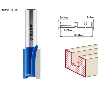 Фреза пазовая прямая 14x19 мм, хвостовик 8 мм Зубр 28753-14-19
