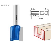Фреза пазовая прямая 18x19 мм, хвостовик 8 мм Зубр 28753-18-19